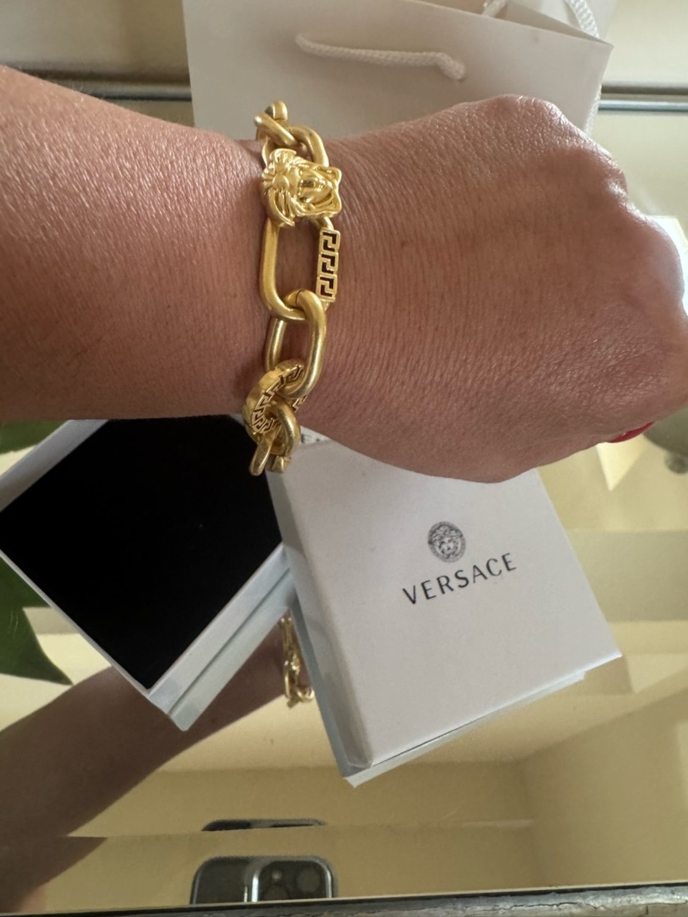 Versace Gold Link Medusa Rose Bracelet